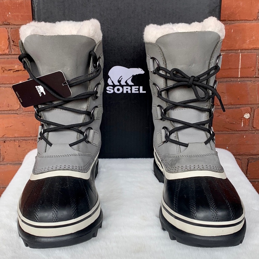 SALE❤️ SOREL Caribou NEW Waterproof Insulated Winter Snow Boots Gray Shale 8 - Picture 2 of 9
